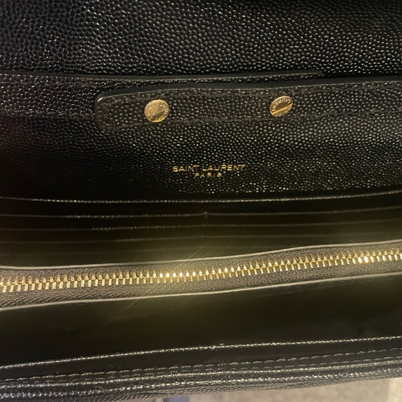 Yves Saint Laurent Black Clutch with Gold Chain - Picture 12 of 14